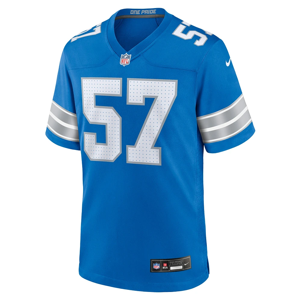 Men's Nike Nate Lynn  Blue Detroit Lions Game Jersey
