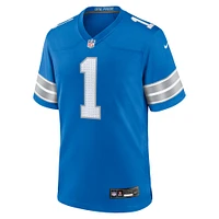 Maillot de match Nike numéro 1 Dad Detroit Lions pour homme, bleu