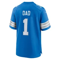 Maillot de match Nike numéro 1 Dad Detroit Lions pour homme, bleu