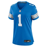 Men's Nike Number 1 Mom Blue Detroit Lions Game Jersey