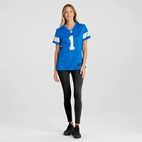Men's Nike Number 1 Mom Blue Detroit Lions Game Jersey