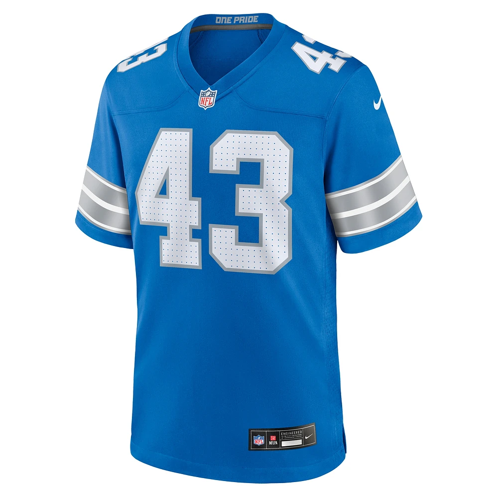 Men's Nike Parker Hesse  Blue Detroit Lions Team Game Jersey