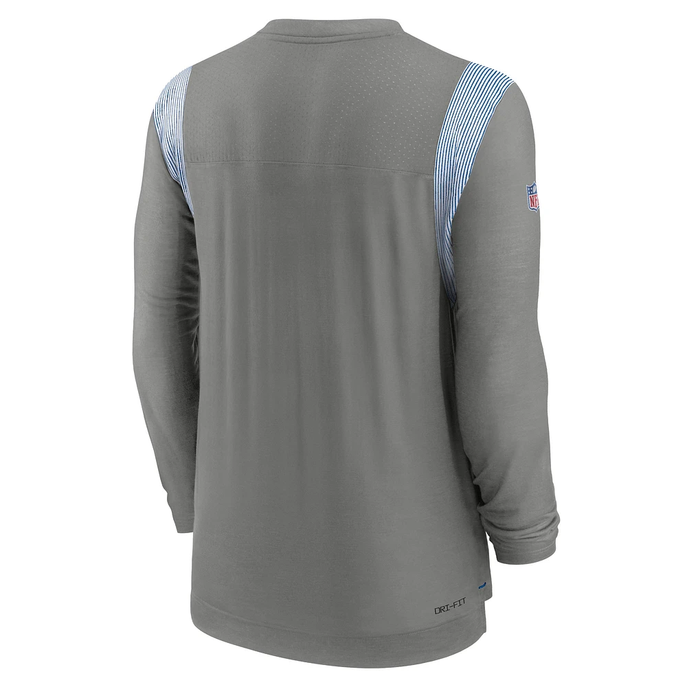 T-shirt à manches longues pour homme Nike Steel Detroit Lions Sideline Performance