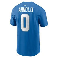 T-shirt Nike Terrion Arnold bleu pour homme avec nom et numéro des Lions de Detroit