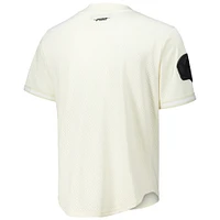 Maillot de baseball boutonné triple ton sur Pro Standard Aidan Hutchinson pour hommes, crème, Detroit Lions, nom et numéro