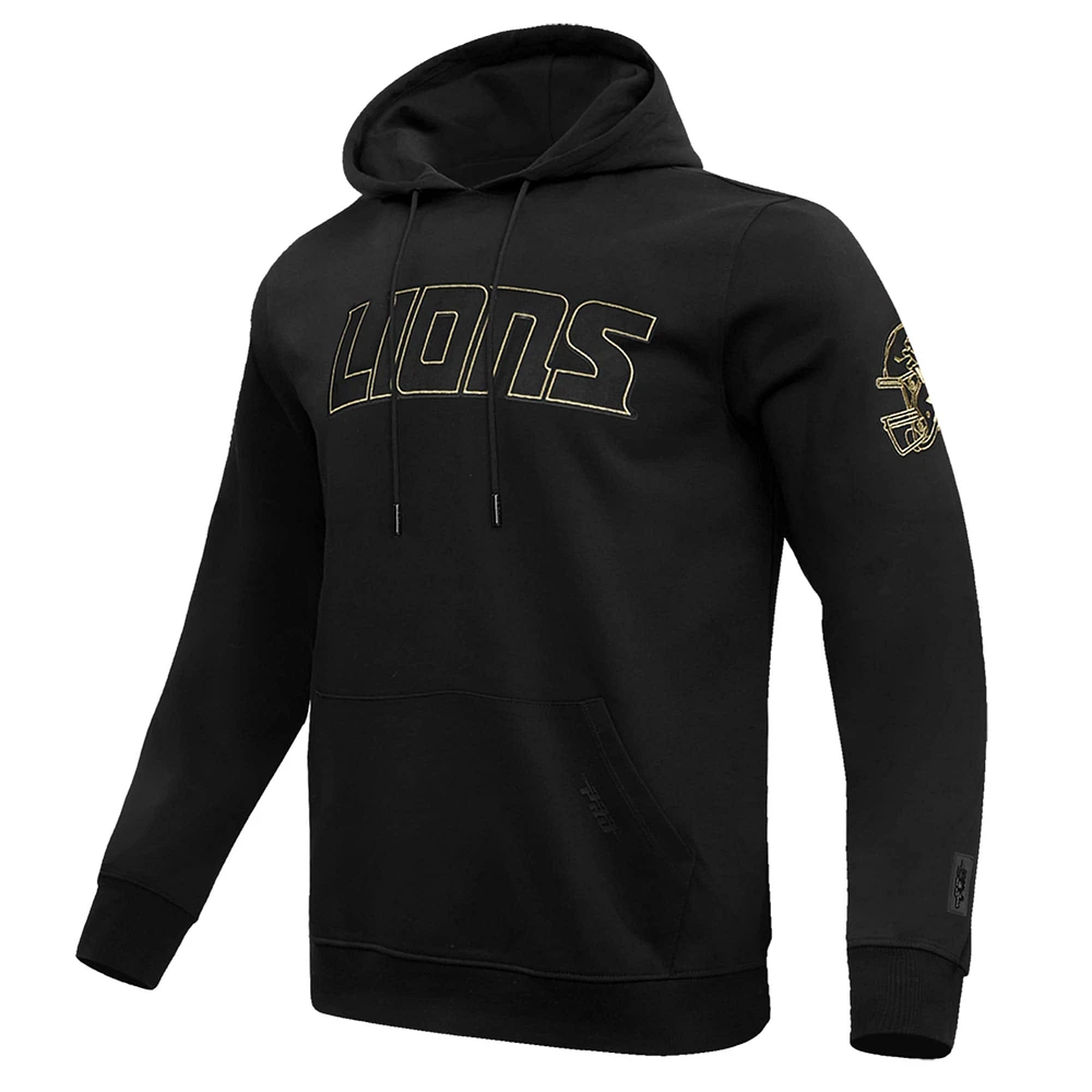 Men's Pro Standard Black Detroit Lions Classic Chenille Pullover Hoodie