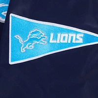 Men's Pro Standard Navy Detroit Lions Sublimated Satin Full-Snap Jacket