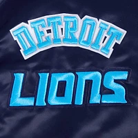 Men's Pro Standard Navy Detroit Lions Sublimated Satin Full-Snap Jacket