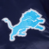 Men's Pro Standard Navy Detroit Lions Sublimated Satin Full-Snap Jacket