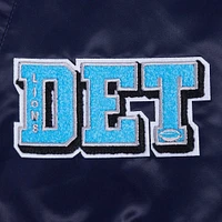 Men's Pro Standard Navy Detroit Lions Sublimated Satin Full-Snap Jacket