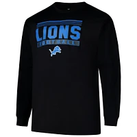 Men's Profile  Black Detroit Lions Big & Tall Pop Long Sleeve T-Shirt