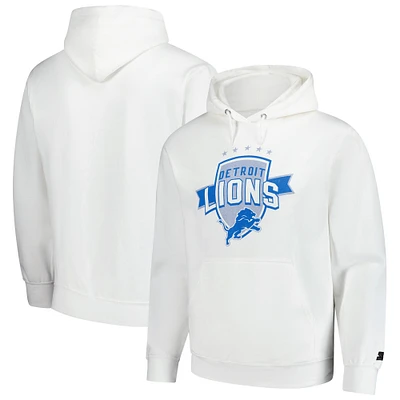 Sweat à capuche vintage Detroit Lions blanc pour homme