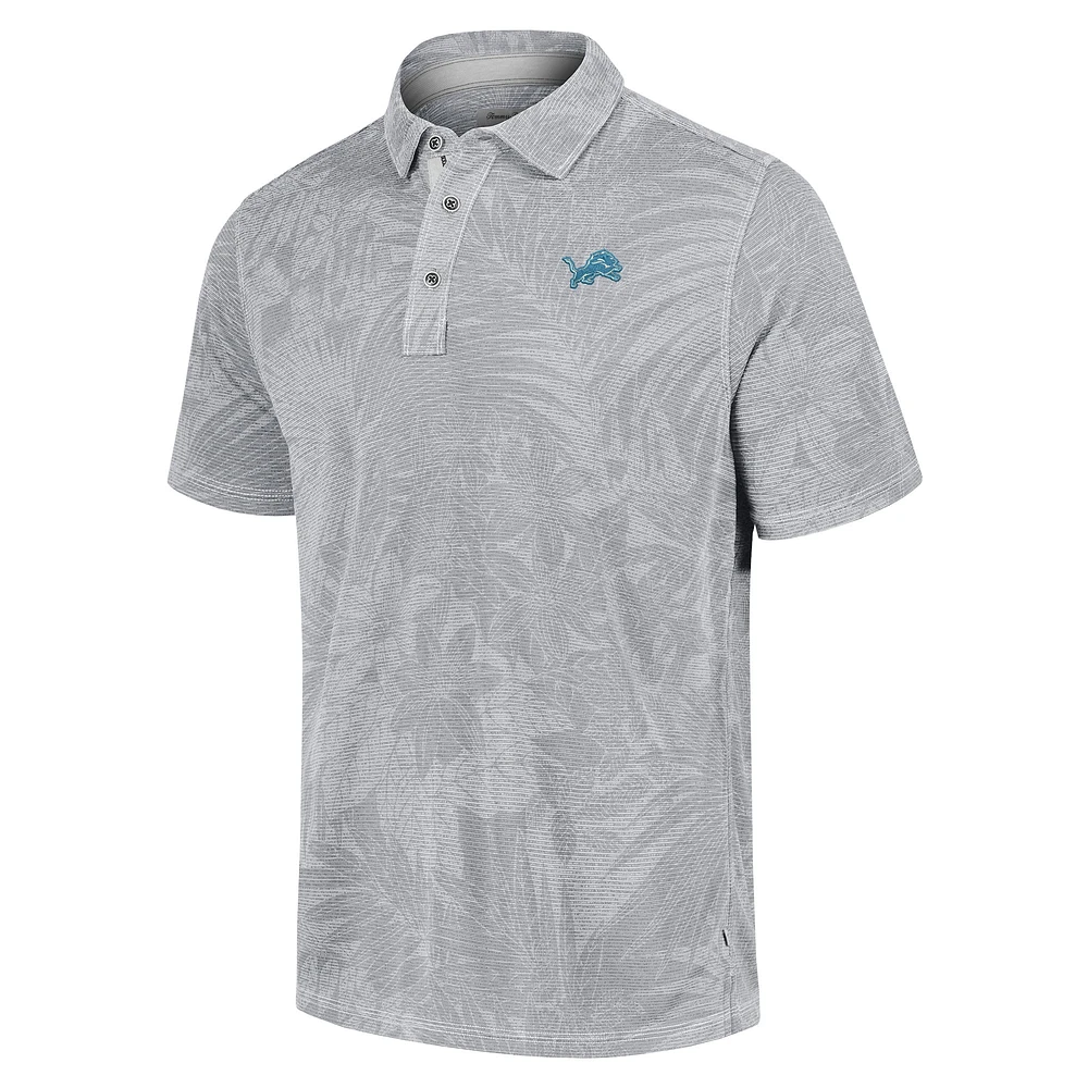 Men's Tommy Bahama Gray Detroit Lions Sport Santiago Paradise Polo