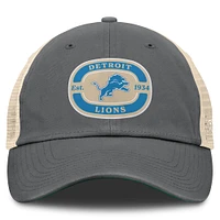 Men's Top of the World Gray Detroit Lions Team Patch Adjustable Hat