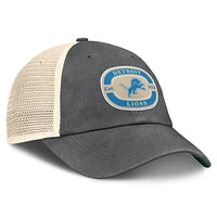 Men's Top of the World Gray Detroit Lions Team Patch Adjustable Hat