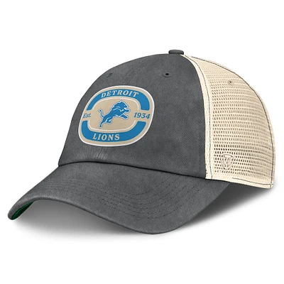 Men's Top of the World Gray Detroit Lions Team Patch Adjustable Hat