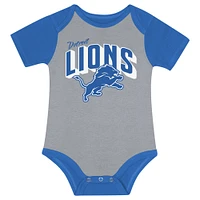 Newborn & Infant Detroit Lions Dynamic Duo Bodysuit, Bib Knit Hat Set