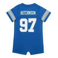 Maillot de jeu Nike Aidan Hutchinson bleu pour nouveau-né et bébé des Lions Detroit