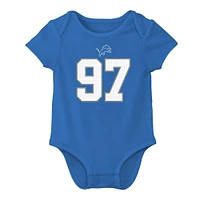 Newborn & Infant Nike Aidan Hutchinson Blue Detroit Lions Player Name Number Bodysuit