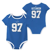 Newborn & Infant Nike Aidan Hutchinson Detroit Lions Name Number 3-Pack Bodysuit Set