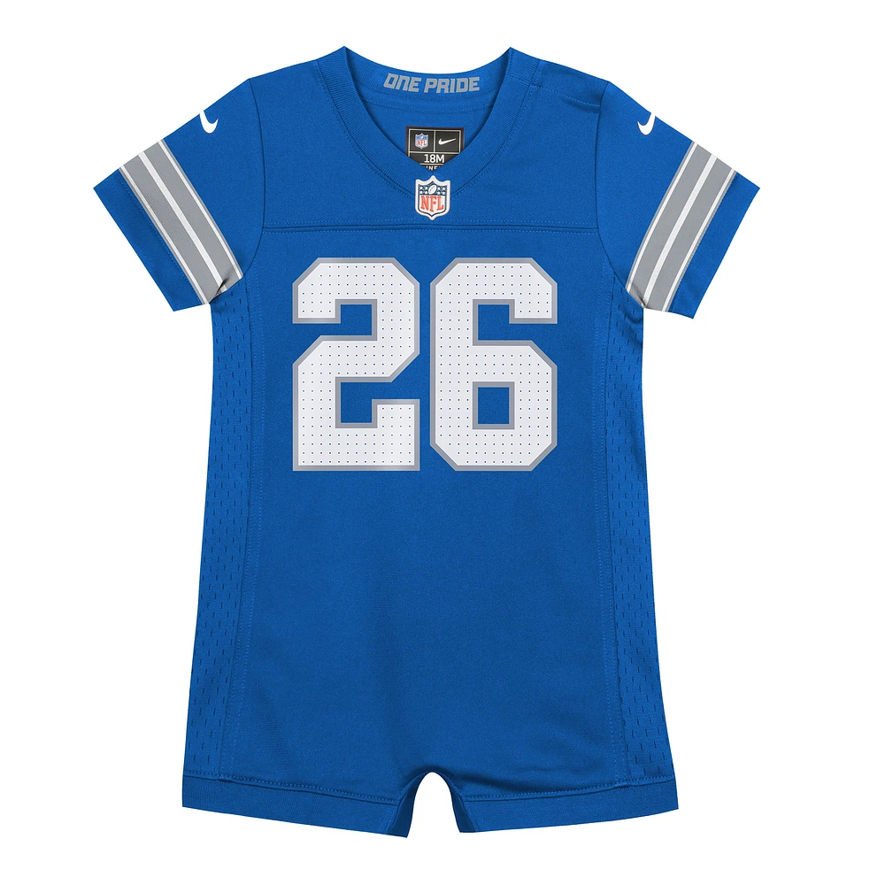 Newborn & Infant Nike Jahmyr Gibbs Blue Detroit Lions Game Romper Jersey