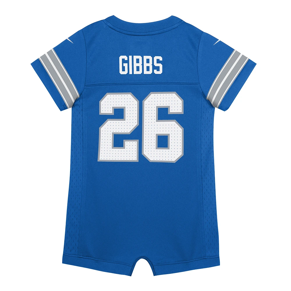 Newborn & Infant Nike Jahmyr Gibbs Blue Detroit Lions Game Romper Jersey