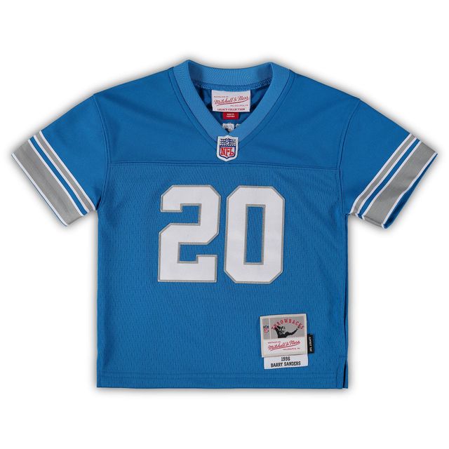Maillot Mitchell & Ness Barry Sanders bleu Detroit Lions 1996 retraité Legacy pour tout-petit