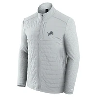 Unisex Fanatics Gray/Heather Gray Detroit Lions Front Office Tonal Full-Zip Jacket