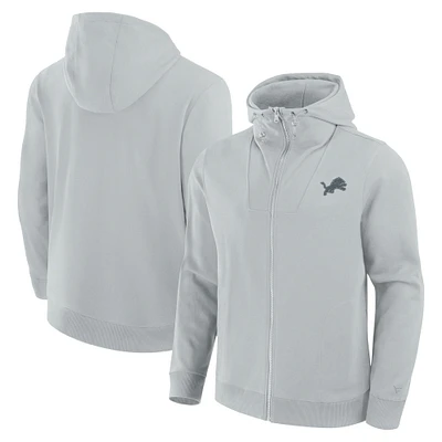 Sweat à capuche unisexe Fanatics gris Detroit Lions Front Office entièrement zippé