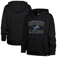 Women's '47  Black Detroit Lions Clarity Naomi Pullover Hoodie