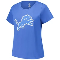 Women's Aidan Hutchinson Blue Detroit Lions Plus Fair Catch Name & Number Scoop Neck T-Shirt