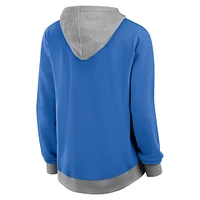 Women's  Blue Detroit Lions Hit It French Terry Full-Zip Hoodie