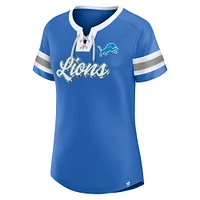 Women's Fanatics Blue Detroit Lions Original State Lace-Up T-Shirt