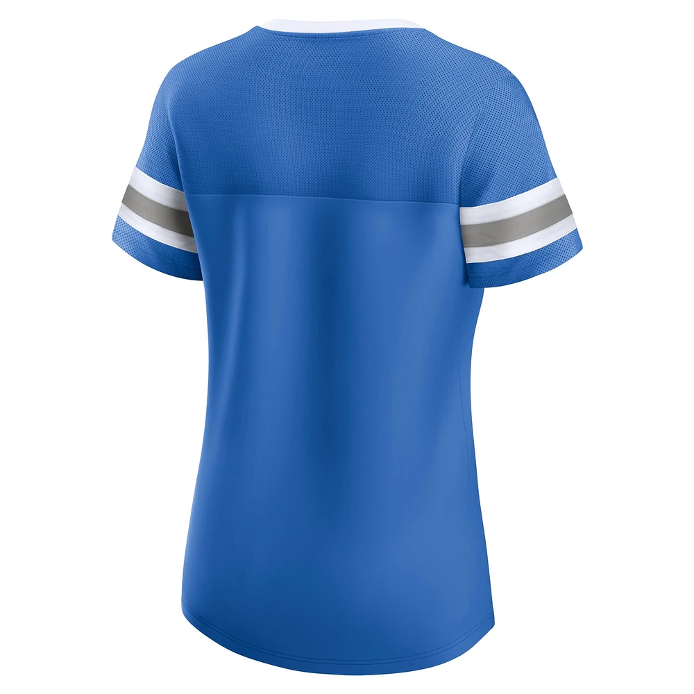 Women's Fanatics Blue Detroit Lions Original State Lace-Up T-Shirt