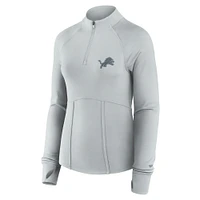 Women's Fanatics  Gray Detroit Lions Elements Raglan Quarter-Zip Jacket