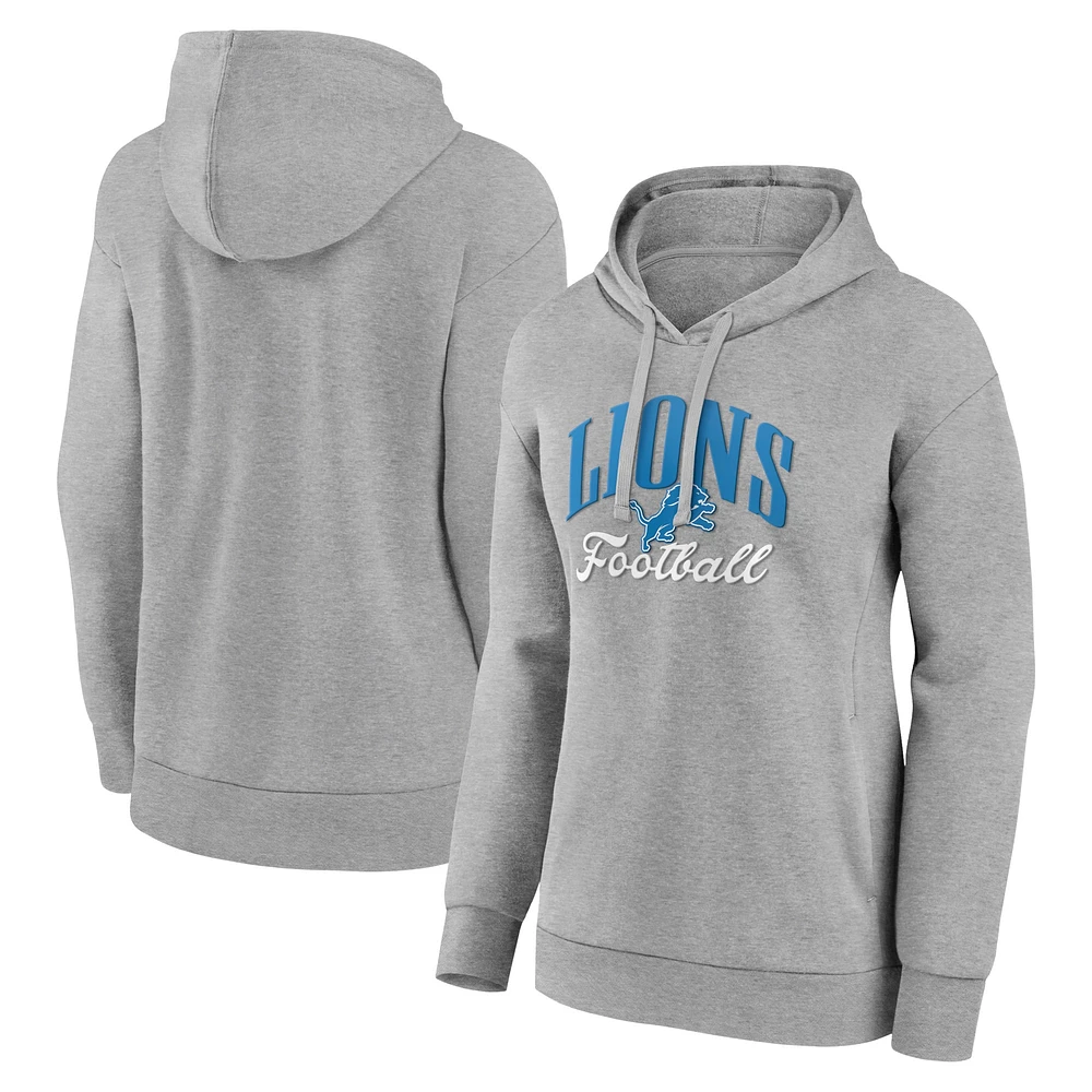 Sweat à capuche gris Detroit Lions Victory Script pour femmes Fanatics