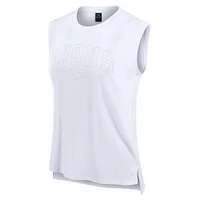 Women's Fanatics White Detroit Lions Studio Gym Tank Top