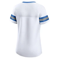 Women's Fanatics White Detroit Lions Sunday Best Lace-Up T-Shirt