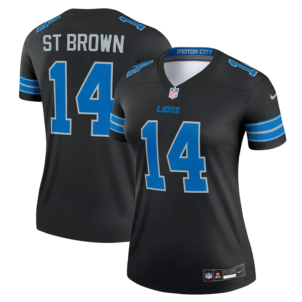 Haut de performance Nike Amon-Ra St. Brown Black Detroit Lions Alternate Legend Player pour femme
