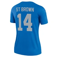 Haut de performance Nike Amon-Ra St. pour femme, marron et bleu, Detroit Lions Alternate Legend Player