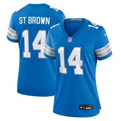 Maillot de match l'équipe Nike Amon-Ra St. Brown bleu des Detroit Lions pour femme