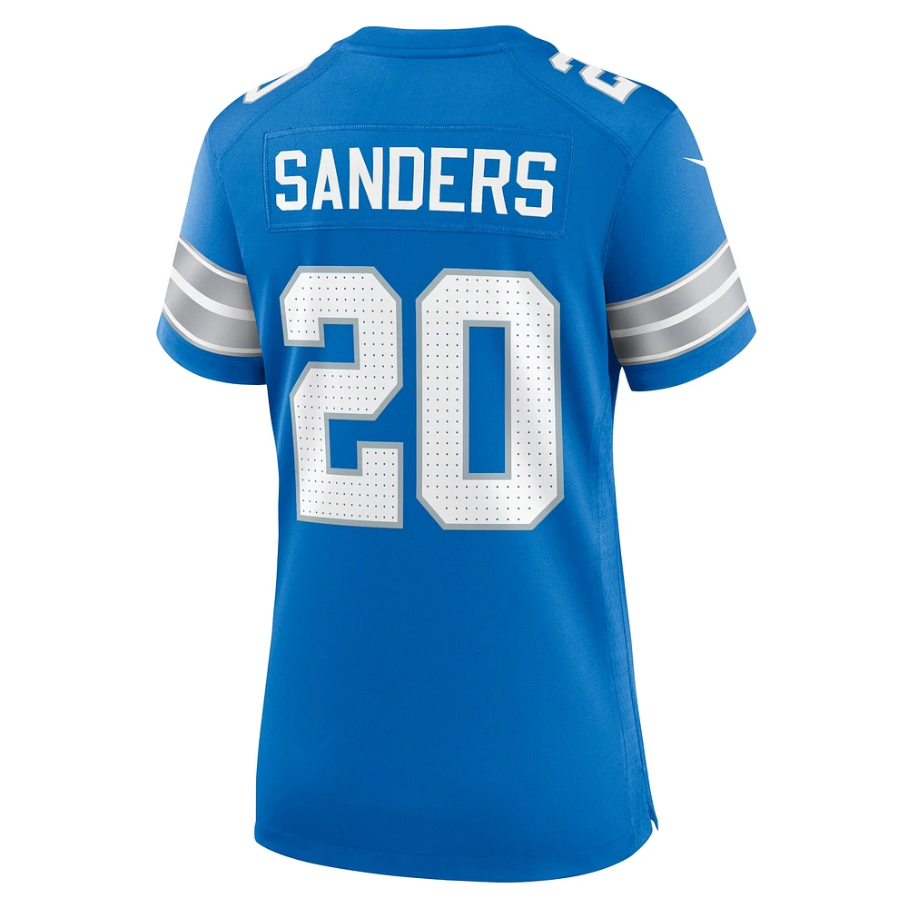 Maillot de match joueur retraité Nike Barry Sanders des Detroit Lions pour femme, bleu