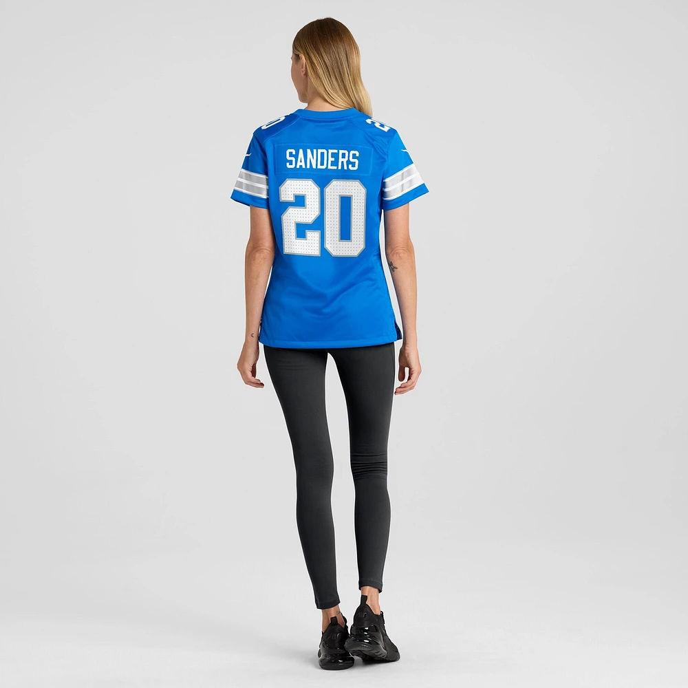 Maillot de match joueur retraité Nike Barry Sanders des Detroit Lions pour femme, bleu