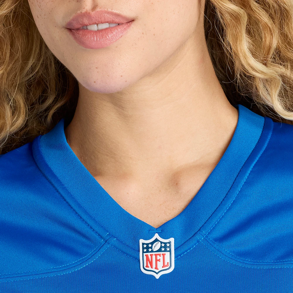 Maillot de match joueur retraité Nike Barry Sanders des Detroit Lions pour femme, bleu
