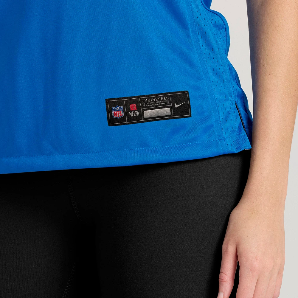 Maillot de match joueur retraité Nike Barry Sanders des Detroit Lions pour femme, bleu