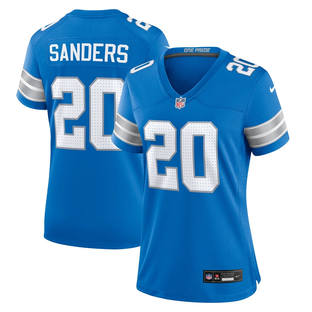 Maillot de match joueur retraité Nike Barry Sanders des Detroit Lions pour femme, bleu