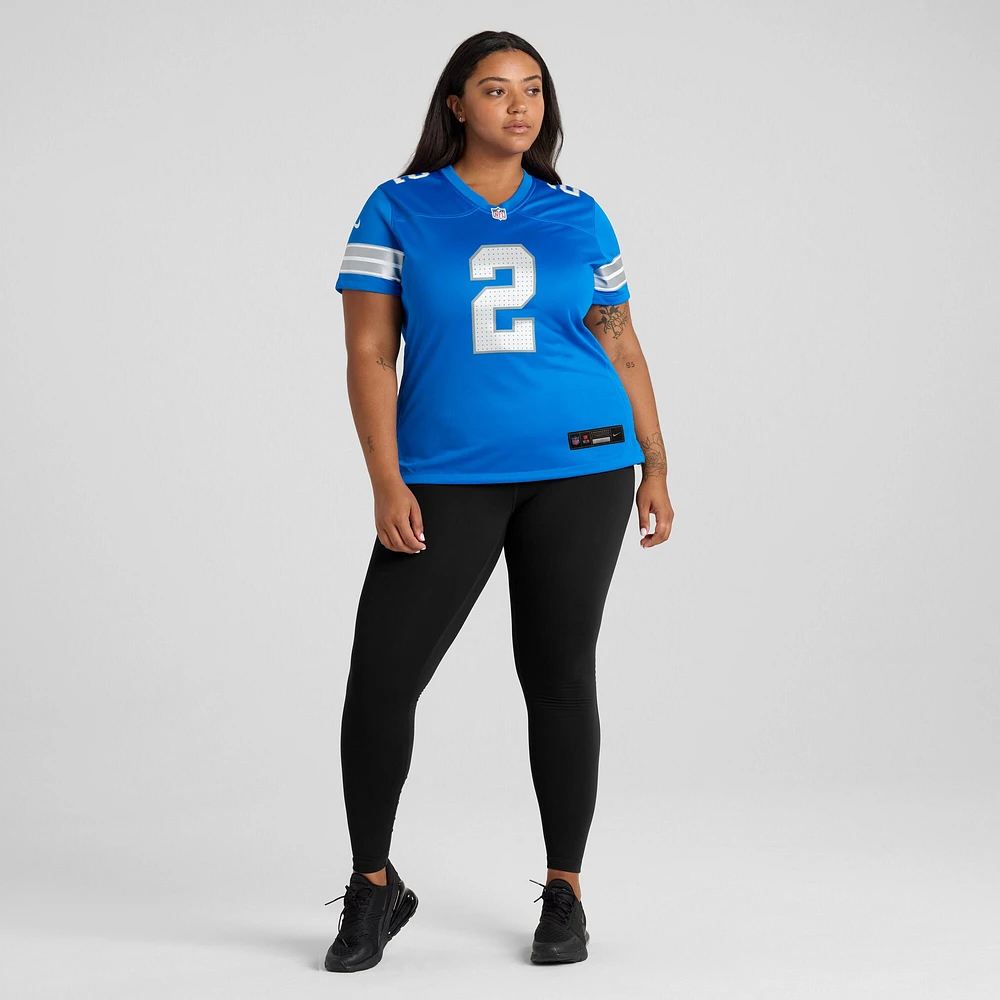 Women's Nike Hendon Hooker  Blue Detroit Lions Team Game Jersey