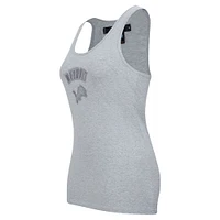 Women's Pro Standard Heather Gray Detroit Lions Triple Tonal Racerback Tank Top