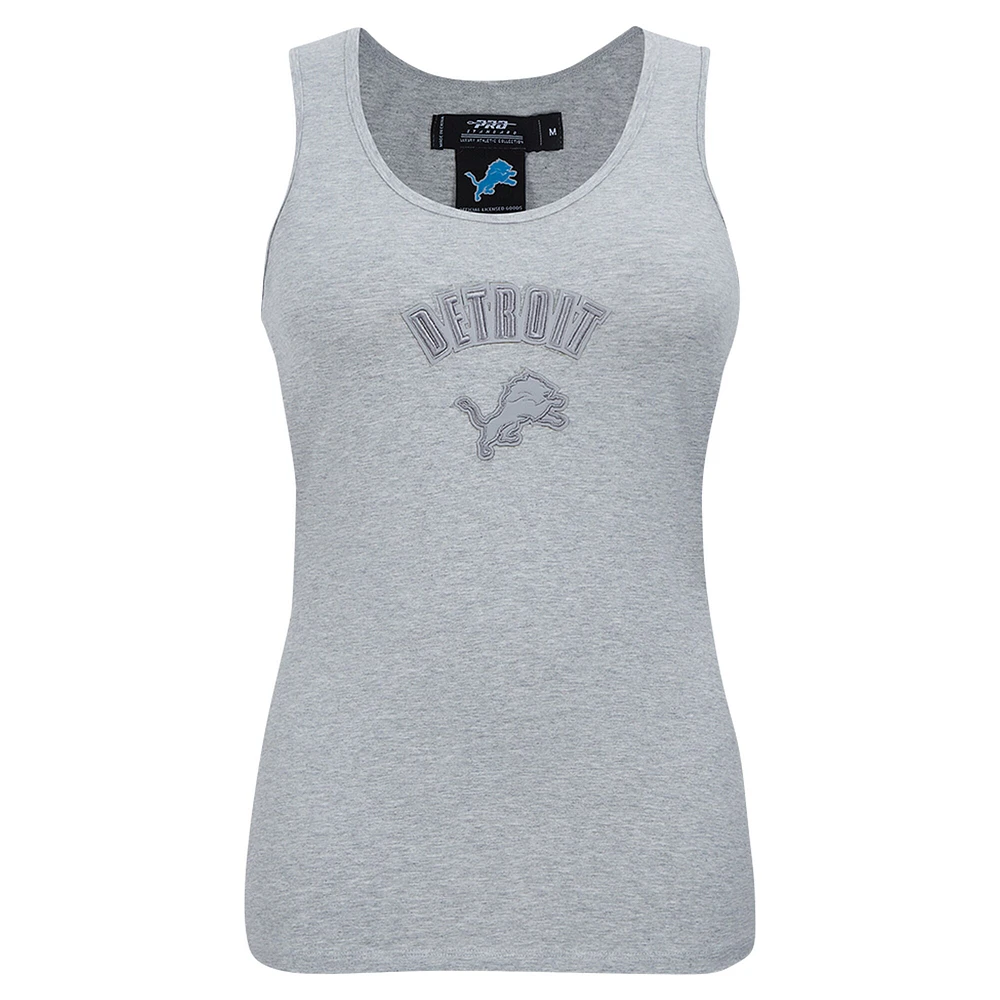 Women's Pro Standard Heather Gray Detroit Lions Triple Tonal Racerback Tank Top
