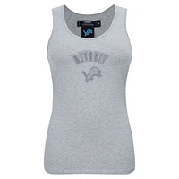 Women's Pro Standard Heather Gray Detroit Lions Triple Tonal Racerback Tank Top